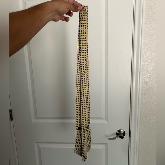 Christian Dior Neck Tie Men Gold Blue Luxury High End Filigree Suit Boho - Picture 5 of 5